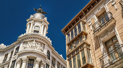 Fototapeta na wymiar Street Scene, Traditional Architecture, Old Town, Valladolid, Castile and Leon, Spain, Europe