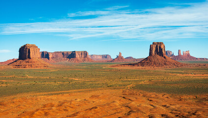 Wide Angle View of Monument Valley Navajo Tribal Park