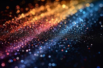 Happy Pride month! Abstract rainbow bokeh glitter lights background. for queers.  Rainbow flag. Lesbian, gay, bisexual and transgender proud of sexual orientation or gender identity.  - obrazy, fototapety, plakaty