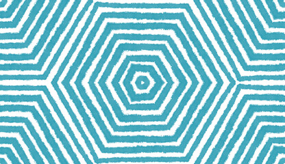 Medallion seamless pattern. Turquoise symmetrical