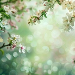 Soft spring background with empty copy space Generative Ai 