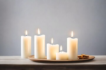 Obraz na płótnie Canvas white candle with beautiful back ground