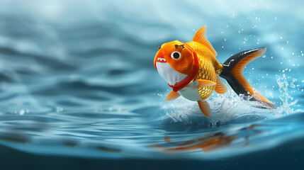 goldfish in aquarium - obrazy, fototapety, plakaty
