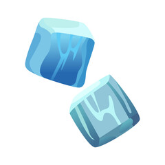 Ice Cubes. Vector Cartoon illustration on White Background.