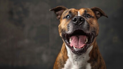 Intense American Staffordshire Terrier Expressing Aggression - Generative AI