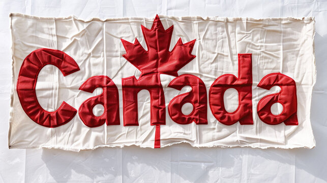 The bold letters of "Canada" are accompanied by the proud display of the Canadian flag against a clean, white background, creating a powerful and patriotic image that resonates with national identity.