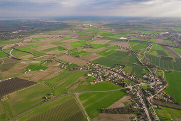 Aerial View of Green Fields in Pianura Padana