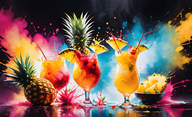 Colourful cocktails