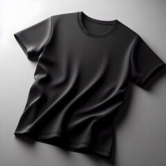 Black blank t-shirt white and gray background