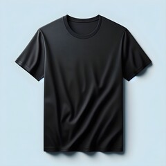 Black blank t-shirt white and gray background