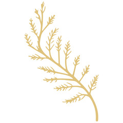 Fototapeta premium Golden leaf floral stem bunch tree vector decoration can change color.
