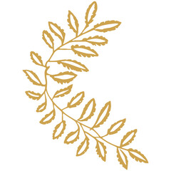 Fototapeta na wymiar Golden leaf floral stem bunch tree vector decoration can change color.