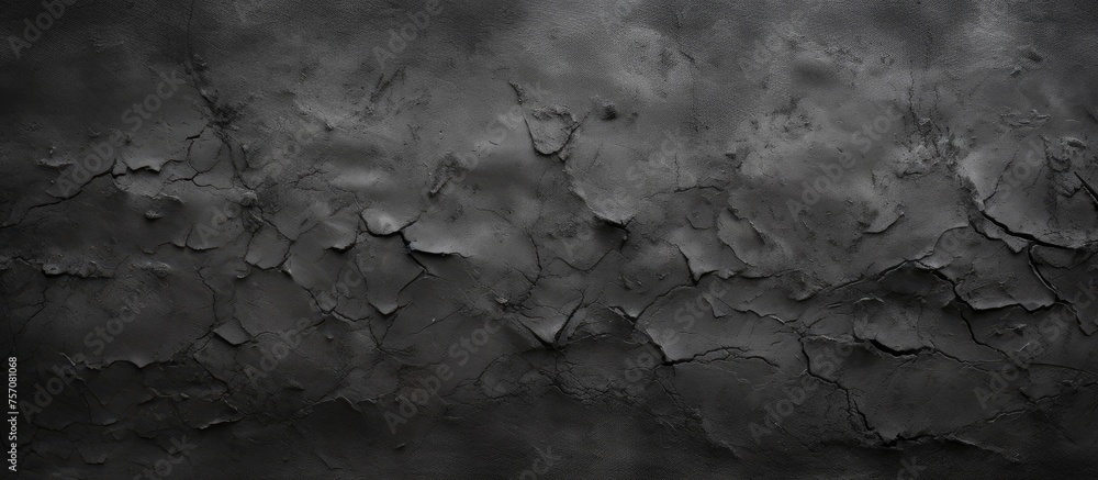Poster a monochromatic image of a cracked wall under a cloudy sky, displaying a meteorological phenomenon i