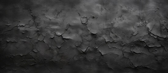 A monochromatic image of a cracked wall under a cloudy sky, displaying a meteorological phenomenon in the form of cumulus clouds. Dark soil and rocks are visible in the background