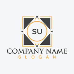 Letter SU logo design template for your company