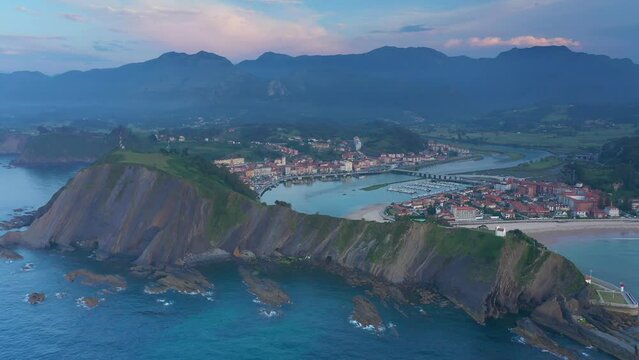 Aerial View Of Ribadesella, Asturias, Northern Spain