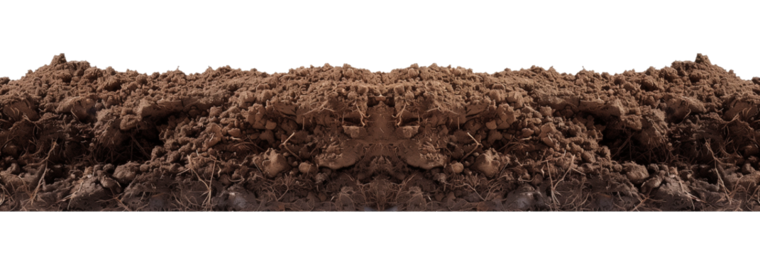 soil border side view isolated on transparent background