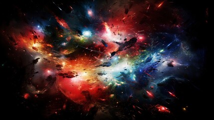 A dynamic scifi space battle scene featuring epic starships, Generative ai.
