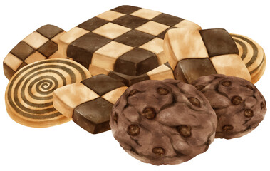 Watercolor cookies illustration