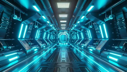 Neon-Lit Space Station A Futuristic Odyssey Generative AI