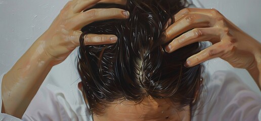 Naklejka premium Wet Hair Trend A Monthly Event Generative AI