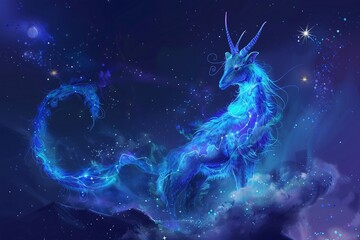 Obraz na płótnie Canvas Aurora-inspired Dragon A Celestial Creature in the Night Sky Generative AI