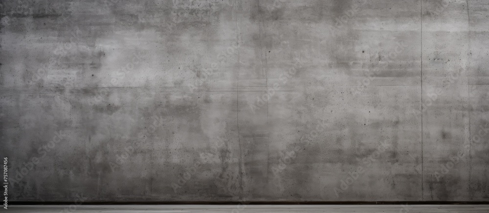 Poster a room with concrete walls and floors, featuring a monochrome color scheme with shades of brown and 
