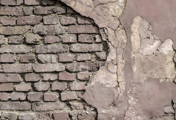 pattern old brick wall close up