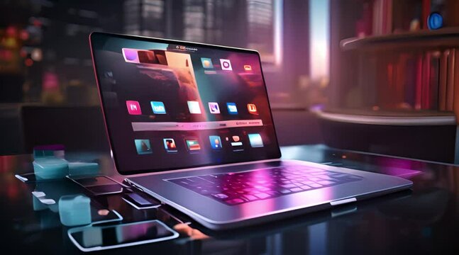 Digital content concept. Video streaming social networking service