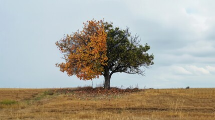 Half vibrant, half dead: Effects of neglect on a tree showcasing environmental damage and the need for sustainability and conservation