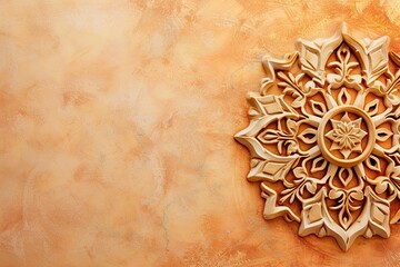 desktop wallpaper background with arabic light of ornament isolated on apricot background 