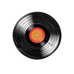 Vinyl record isolated on transparent background