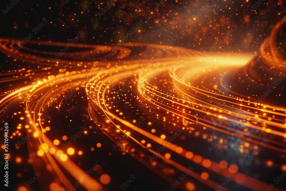 Aufkleber the flow of digital information is in the form of a highway. to future abstract technology concept