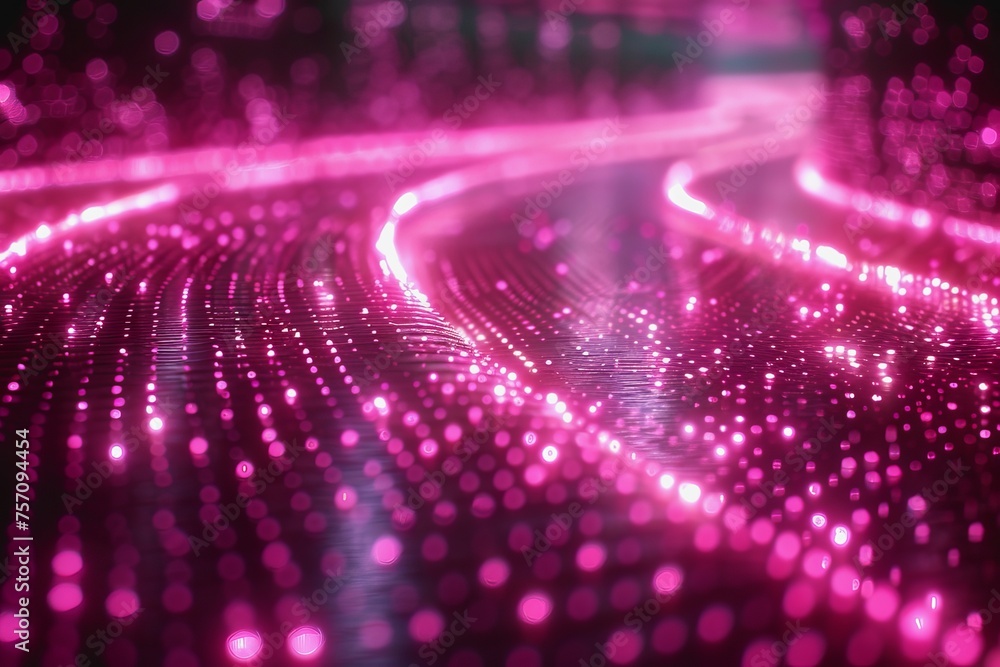 Poster the flow of digital information is in the form of a highway. to future abstract technology concept