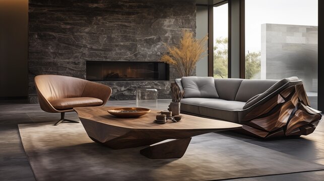 Add a statement piece of furniture with a unique shape or design
