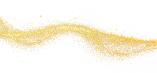 Gold glitter line curve sparking shining splatter - obrazy, fototapety, plakaty