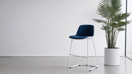 minimalism stool chair detail in a white studio set - obrazy, fototapety, plakaty