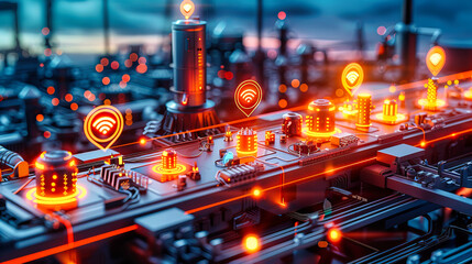Technology and Electronics Concept, Close-up of Circuit Board, Engineering and Digital Processor Design, Hardware Background - obrazy, fototapety, plakaty