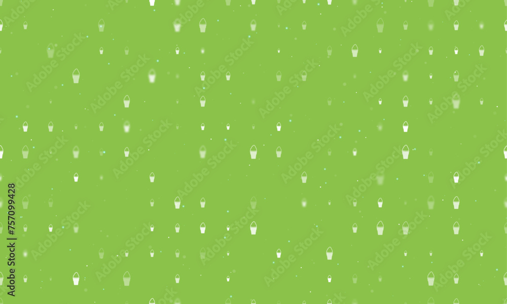 Poster seamless background pattern of evenly spaced white ice cream symbols of different sizes and opacity.