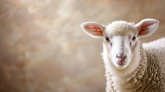 A white lamb depicted against a backdrop of gold, serving as an emblem of the Jewish faith