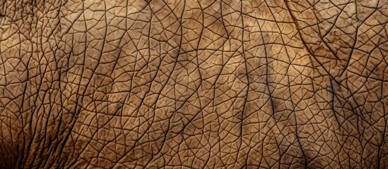 A detailed close up of the wrinkled skin on an elephants back resembling the intricate pattern of a forest landscape, with tints and shades of brown, like a dense thicket of twigs and grass