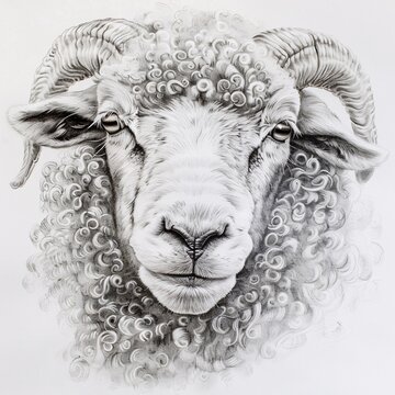 Ram-tastic The Sheep with a Funky Hairdo Generative AI