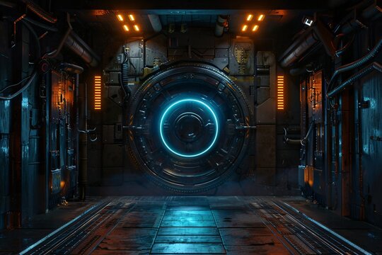 The Blue Door to the Future A Glimpse into the World of Cyberpunk Generative AI