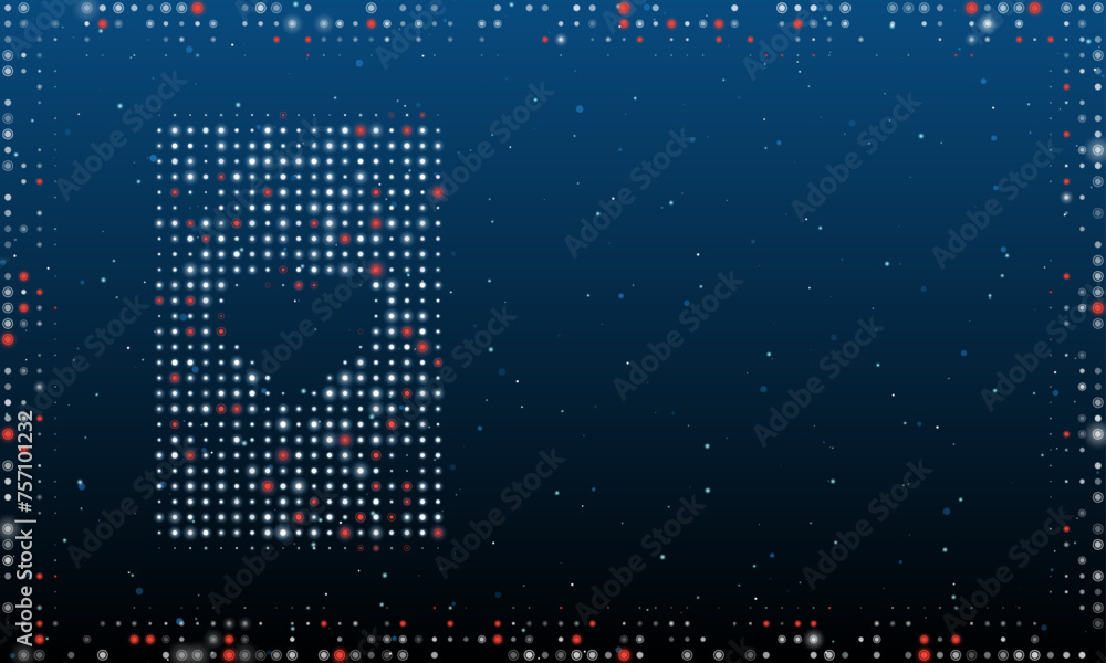 Poster on the left is the ace of heart symbol filled with white dots. pointillism style. abstract futuristi