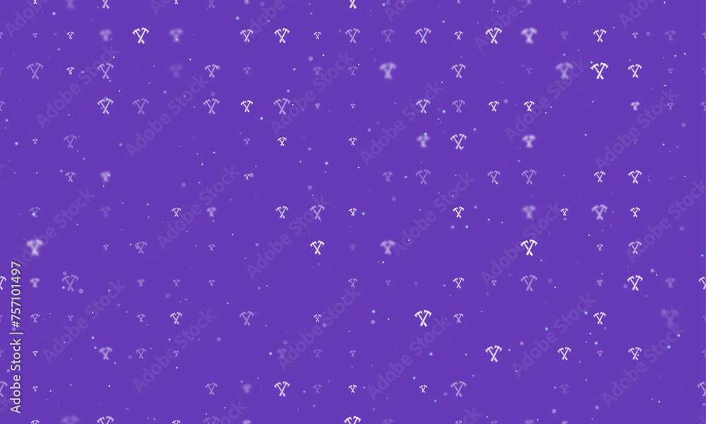 Poster seamless background pattern of evenly spaced white crossed axes symbols of different sizes and opaci