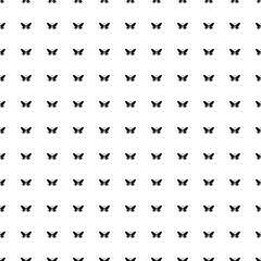 Fototapeta na wymiar Square seamless background pattern from black butterfly symbols. The pattern is evenly filled. Vector illustration on white background