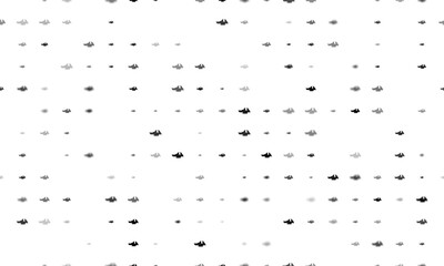 Seamless background pattern of evenly spaced black vise symbols of different sizes and opacity. Vector illustration on white background