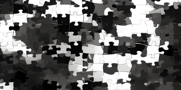 rendering 3d texture wallpaper concept teamwork business or solving problem creative monochrome greyscale white and black in pattern background camouflage urban pieces puzzle jigsaw seamless