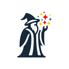 old wizard logo vector illustration template design