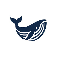 whale fish mammal wild animal logo vector illustration template design